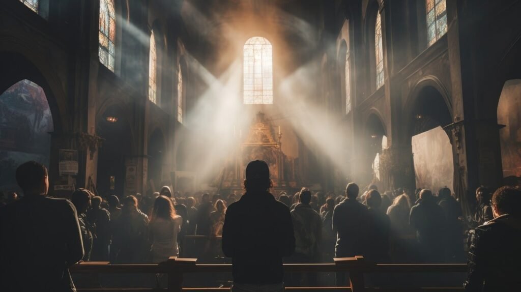 ai generated, church, worship